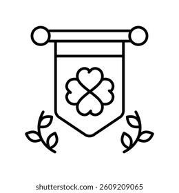 Banner vector outline icon. EPS 10 file