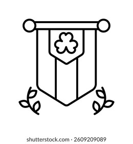 Banner vector outline icon. EPS 10 file