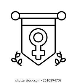 Banner vector outline icon. EPS 10 file