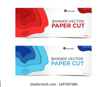 Banner vector paper cut white background for promotion, presentation, your business