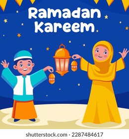 Banner vector of Ramadan Kareem perfect for Ramadan event, celebration, greeting card, etc