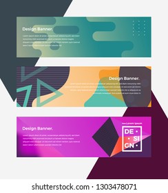 banner vector set for web design template.  Abstract geometric design banner template. header landing page Web Design Elements. easy edit.