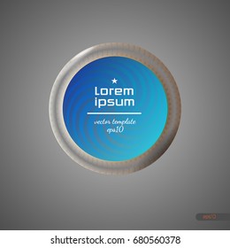 Banner Vector spiral illustration. Design Round shape. Stickers. Blue, aqua, cold, swirling, Water, ice, thirst