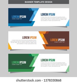 Banner Vector Template Geometric Background. Modern Web Design Horizontal.