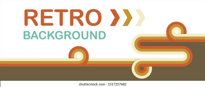 Banner Vectors. Simple retro background with rounded striped design element in color. Vector Illustration.