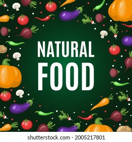  banner with vegetables. Healthy eating. vector illustration. Fresh vegetables design template. Vector illustration for vegetables market.