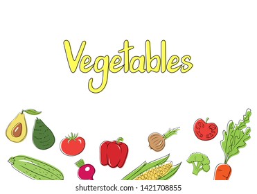 
banner vegetables template for design business cards, cards, flyer
