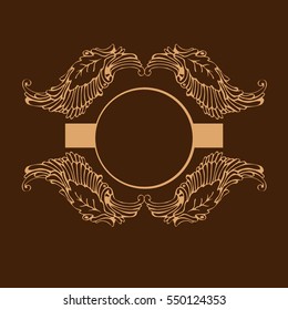 Banner vignette calligraphic design element. Vector for page decoration, greeting card, label.