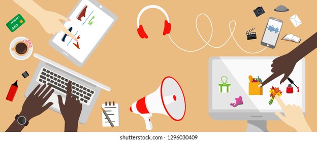 Banner. Virtual Paying Purchase. Online Store Business Sales. Vector Illustration