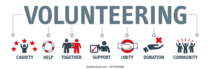 Banner Volunteer Aid Assisstant Vector Illustration Concept