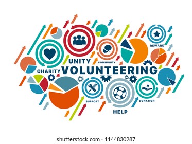 Banner volunteer aid assisstant vector illustration concept