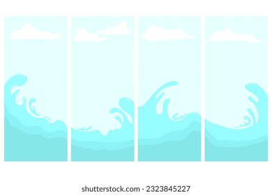 banner wave and sky with white background