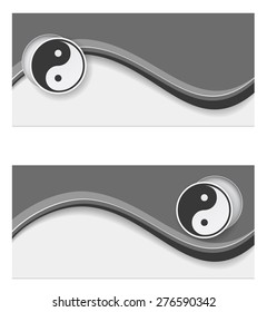 banner wave ying yang design web