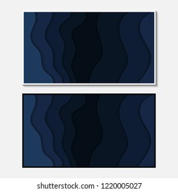 Banner with wavy lines. Abstract wavy paper cut background.