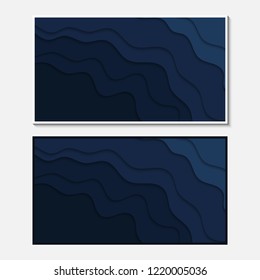 Banner with wavy lines. Abstract wavy paper cut background.