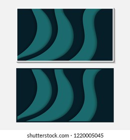 Banner with wavy lines. Abstract wavy paper cut background.