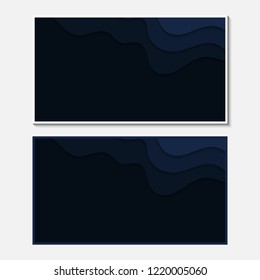 Banner with wavy lines. Abstract wavy paper cut background.