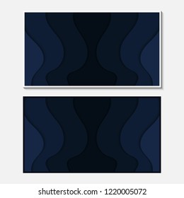 Banner with wavy lines. Abstract wavy paper cut background.
