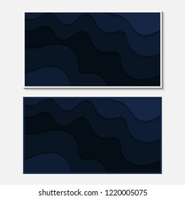 Banner with wavy lines. Abstract wavy paper cut background.