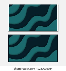 Banner with wavy lines. Abstract wavy paper cut background.