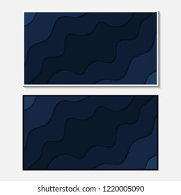 Banner with wavy lines. Abstract wavy paper cut background.