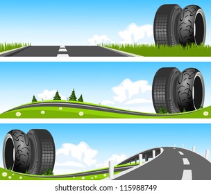 BANNER - Way through nature with tires