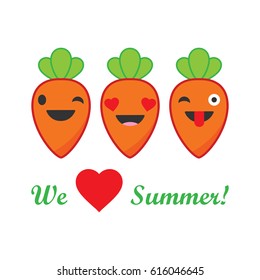 Banner We love Summer! Vector illustration.