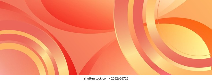 Banner web abstract gradient yellow and orange circles geometric shape background. Minimal simple concept. Vector illustration
