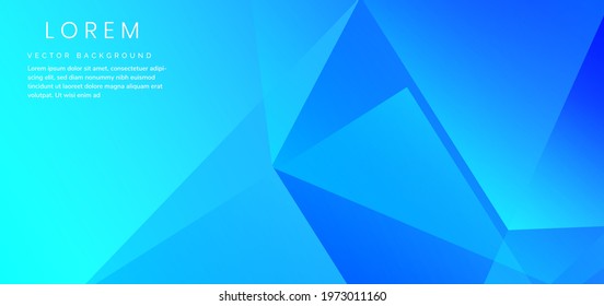 Banner web design abstract blue gradient geometric overlapping with copy space for text. Vector illustration