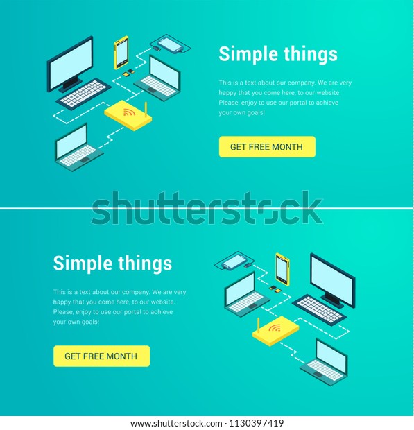 Banner Web Design Colorful Template Notebook Stock Vector (Royalty Free ...