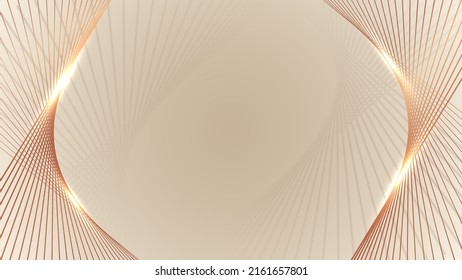 Banner web template abstract elegant light and shade golden twist lines pattern on cream color background luxury style. Vector illustration