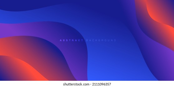 Fondo de patrón de forma de onda dinámica de color neón abstracto de la plantilla web de la bandera. Ilustración gráfica del vector