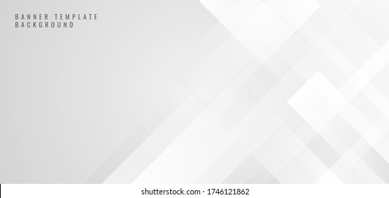 Banner web template abstract white square shape with futuristic concept background. Vector illustration