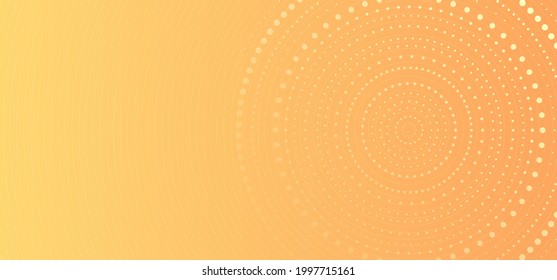 Banner web template abstract yellow gradient circles dots halftone pattern background. Vector illustration