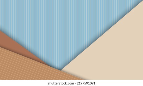 Banner web template brown and blue stripes line pattern background. Vector graphic illustration.