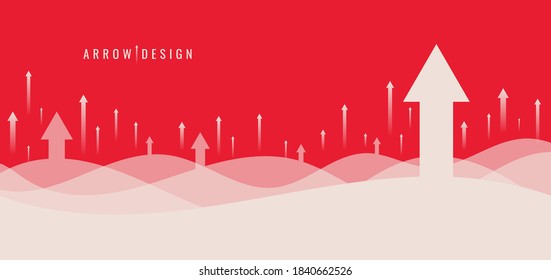 Banner web template design business growth with rising arrows background. Vector illustration