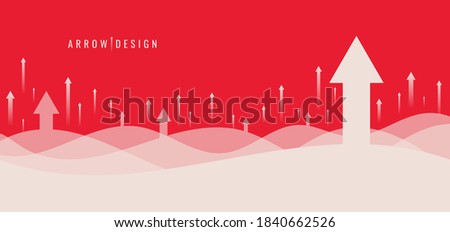 Banner web template design business growth with rising arrows background. Vector illustration