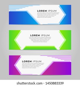 Banner web template design, modern geometric design