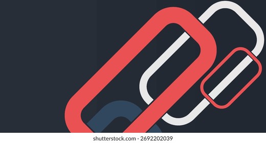 Modelo web de banner design quadrados arredondados geométrica azul e vermelho sobre fundo preto com espaço para o seu texto. vetor Eps 10