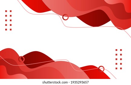 Banner web template red fluid or liquid shape with geometric elements on white background