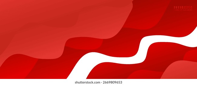 Banner Web-Vorlage rote Flüssigkeit oder flüssige Form mit geometrischen Elementen auf weißem Hintergrund. Anzug für Business-Inhalte