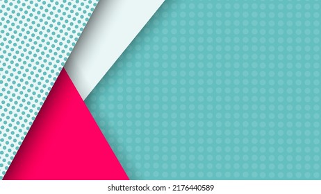 Banner web template white and pink stripes polka dots pattern background. Vector graphic illustration.