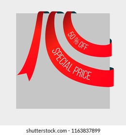 Banner for website. Red ribbon banner