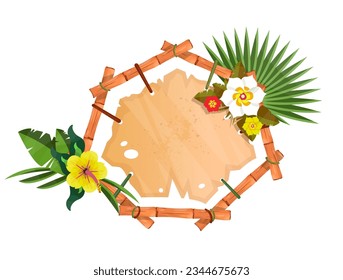 Banner for welcome to exotic countries, tropical paradises, beaches and sea resorts.