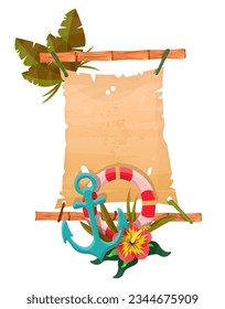 Banner for welcome to exotic countries, tropical paradises, beaches and sea resorts.