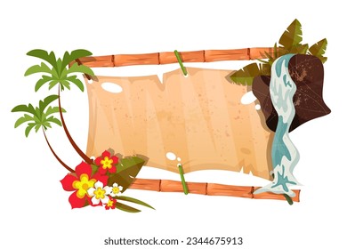 Banner for welcome to exotic countries, tropical paradises, beaches and sea resorts.