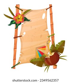 Banner for welcome to exotic countries, tropical paradises, beaches and sea resorts.