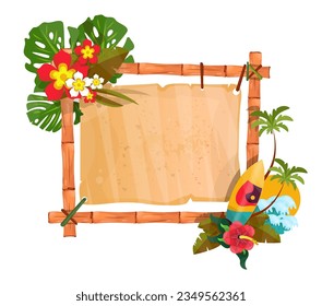 Banner for welcome to exotic countries, tropical paradises, beaches and sea resorts. svg