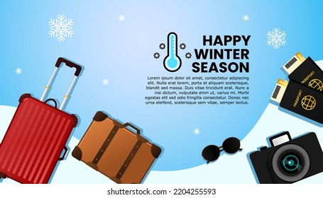 Banner To Welcome Winter, Full Vector Illustration Design