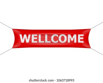 Banner wellcome on a white background.